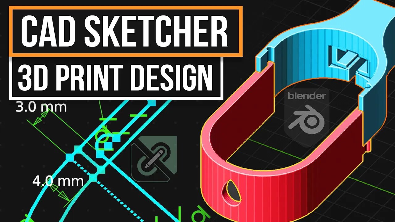 CAD Sketcker 3D Print Design Workflow | Blender 3.2 + | Ender-3 S1
