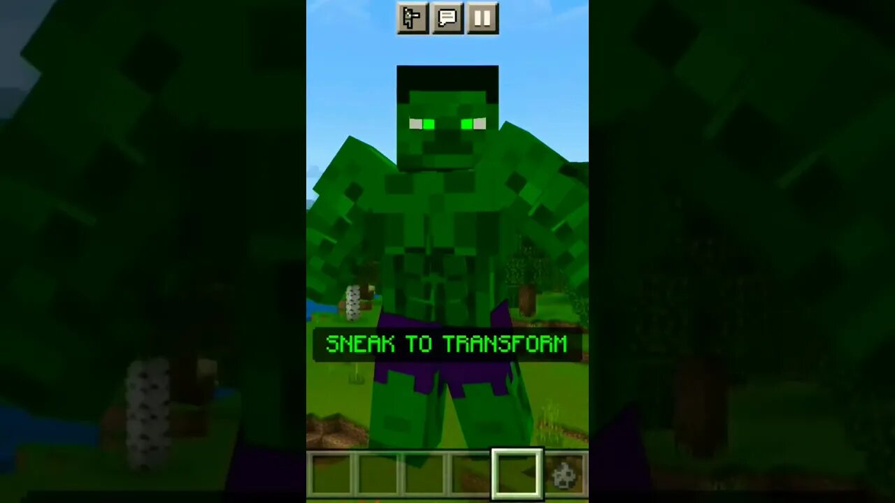 Incrível Hulk no universo do minecraft!!!!🤯😱🤯 #viral #shorts #minecraft #marvel