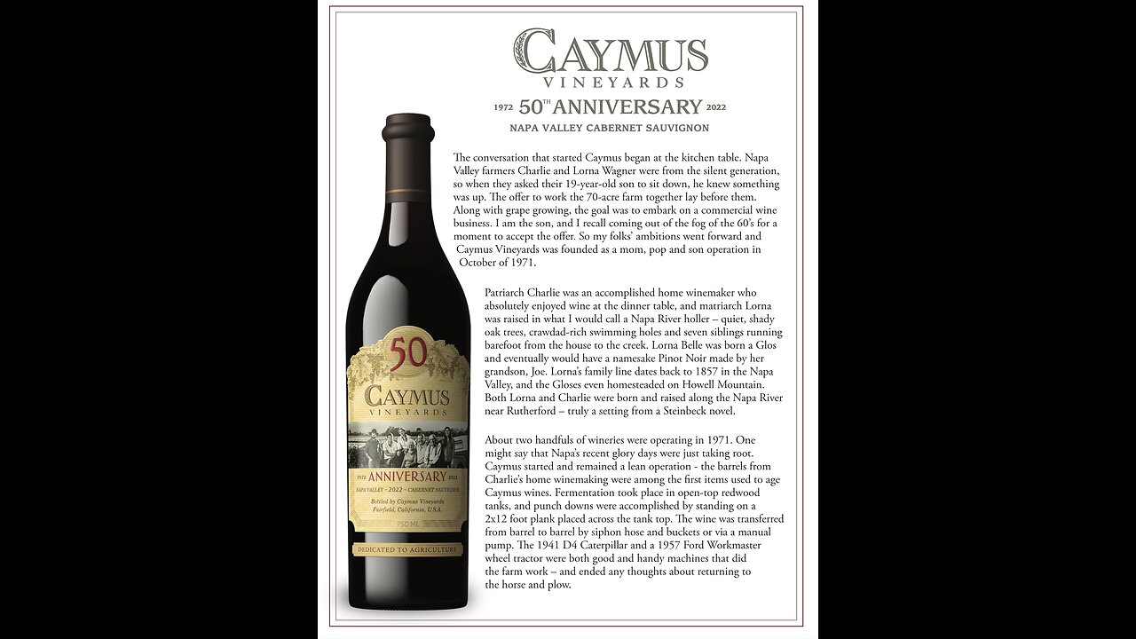 Caymus 40th anniversary wine versus the 50th anniversary edition on Wet Your Whistle Wednesday