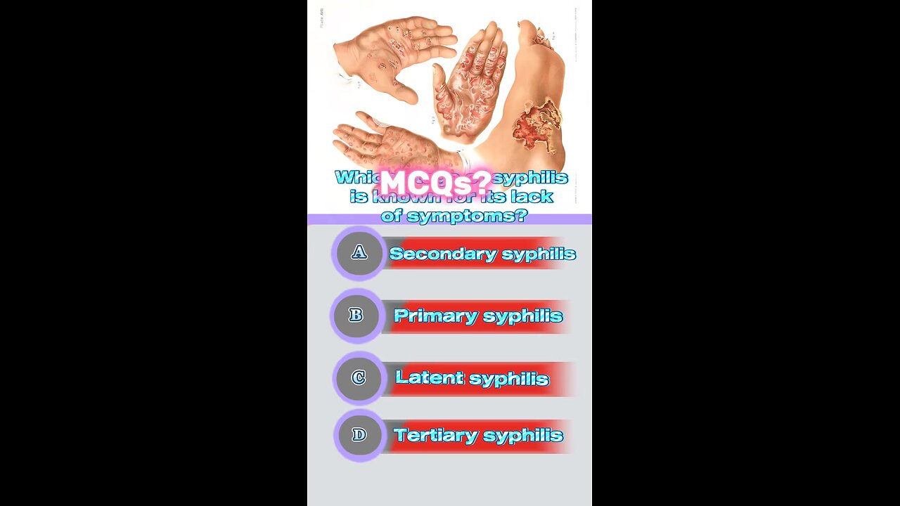 Syphilis diseases #mcqs #diasese #🏥💊💉