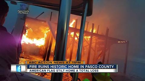 Fire ruins stilt home in Pasco