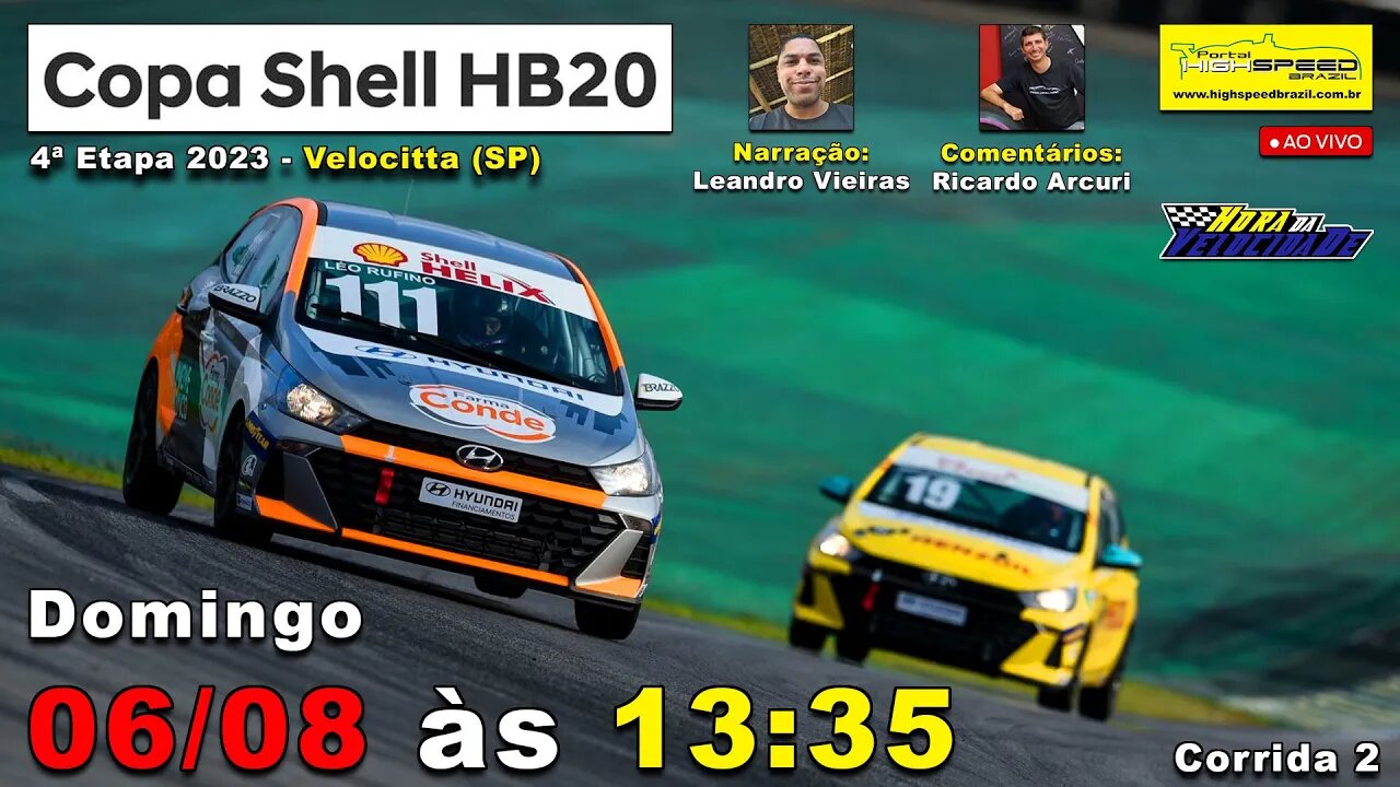 🔴 COPA SHELL HB20 | Corrida 2 | 4ª Etapa 2023 | Velocitta (SP) | Ao Vivo