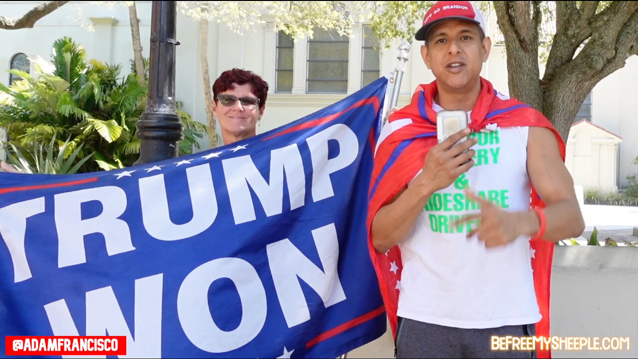 Waving Trump flags in St. Augustine
