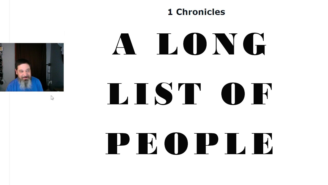 A list of MANY Fathers (1 Chronicles 1-8)