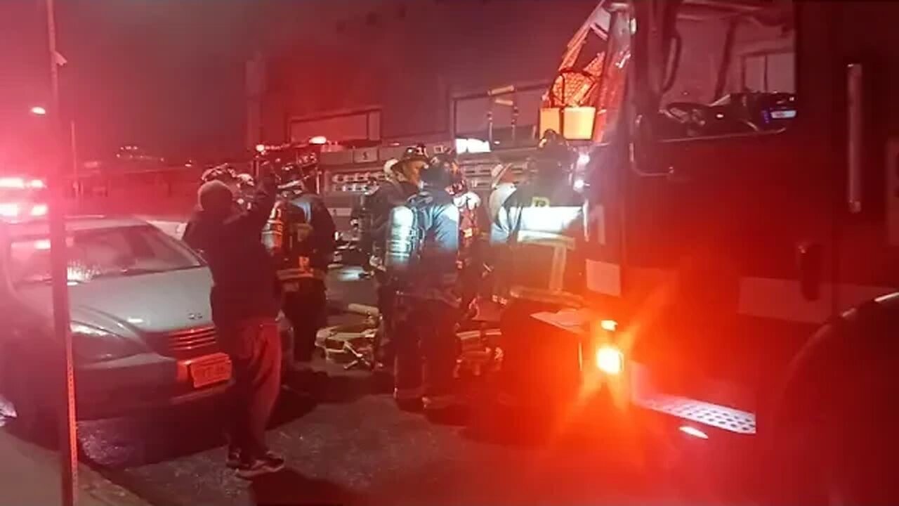 Boston fire department respond to a small fire at 776 Summer Street