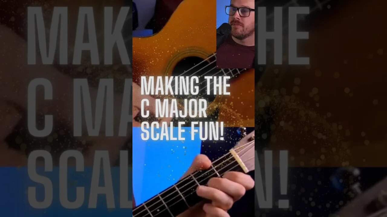 🥳🎸 Root position C Major Scale runs using open strings. #Guitar #Music