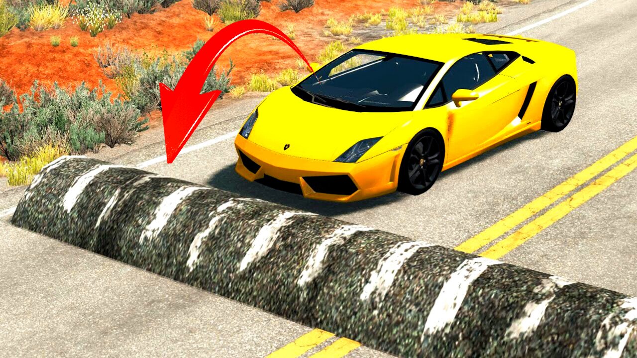 Cars vs Massive Speed Bumps - BeamNG.Drive