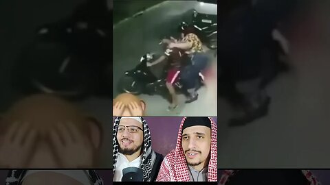 Arab Muslim Brothers React To funny fat girl motorcycle video