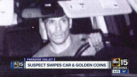 Suspect swipes car and golden coins