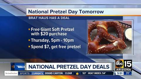 Get a FREE giant pretzel at Brat Haus