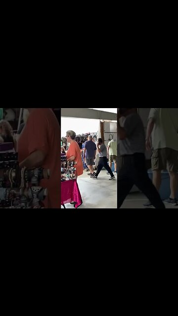 Patriot Sami and I chitchatting going into flea market