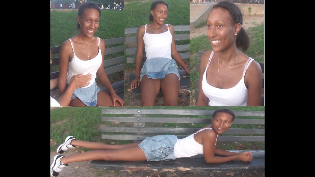 Luodong Massages Stunningly Beautiful Black Woman On The Park Bench