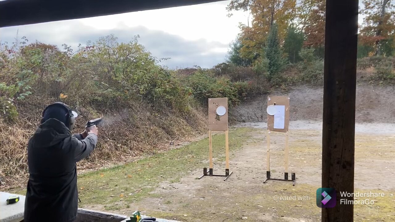 Shooting a .22 beretta at the range