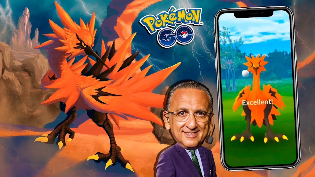 Zapdos de Galar BOLADÃO na voz do Galvão Bueno! Haja Coração Amigo! Pokémon GO #FalaGalvao