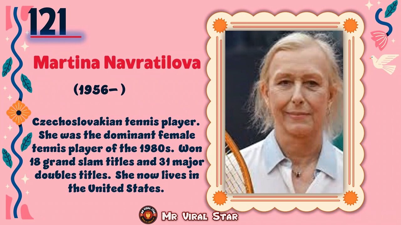 Martina Navratilova (1956– )| TOP 150 Women That CHANGED THE WORLD | Short Biography