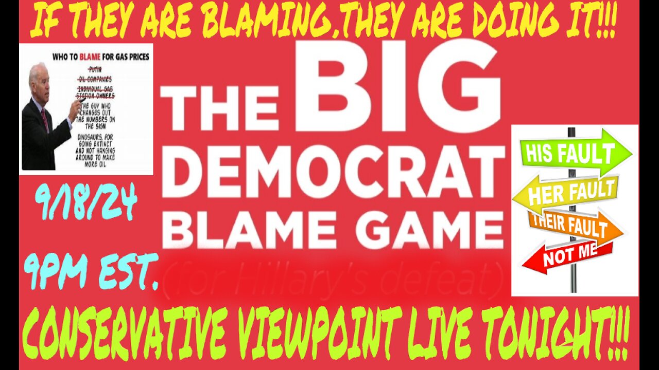 THE BIG BLAME GAME THE DEMOCRATS ARE PLAYING! WHY DO THEY BLAME OTHERS???