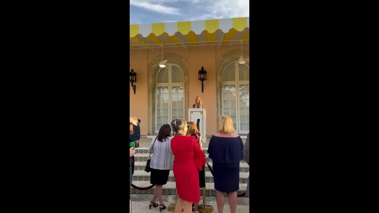 MAR-A-LAGO 3-14-23 Veterans for Trump shout out from Martha Boneta Fain , Trump event manager.