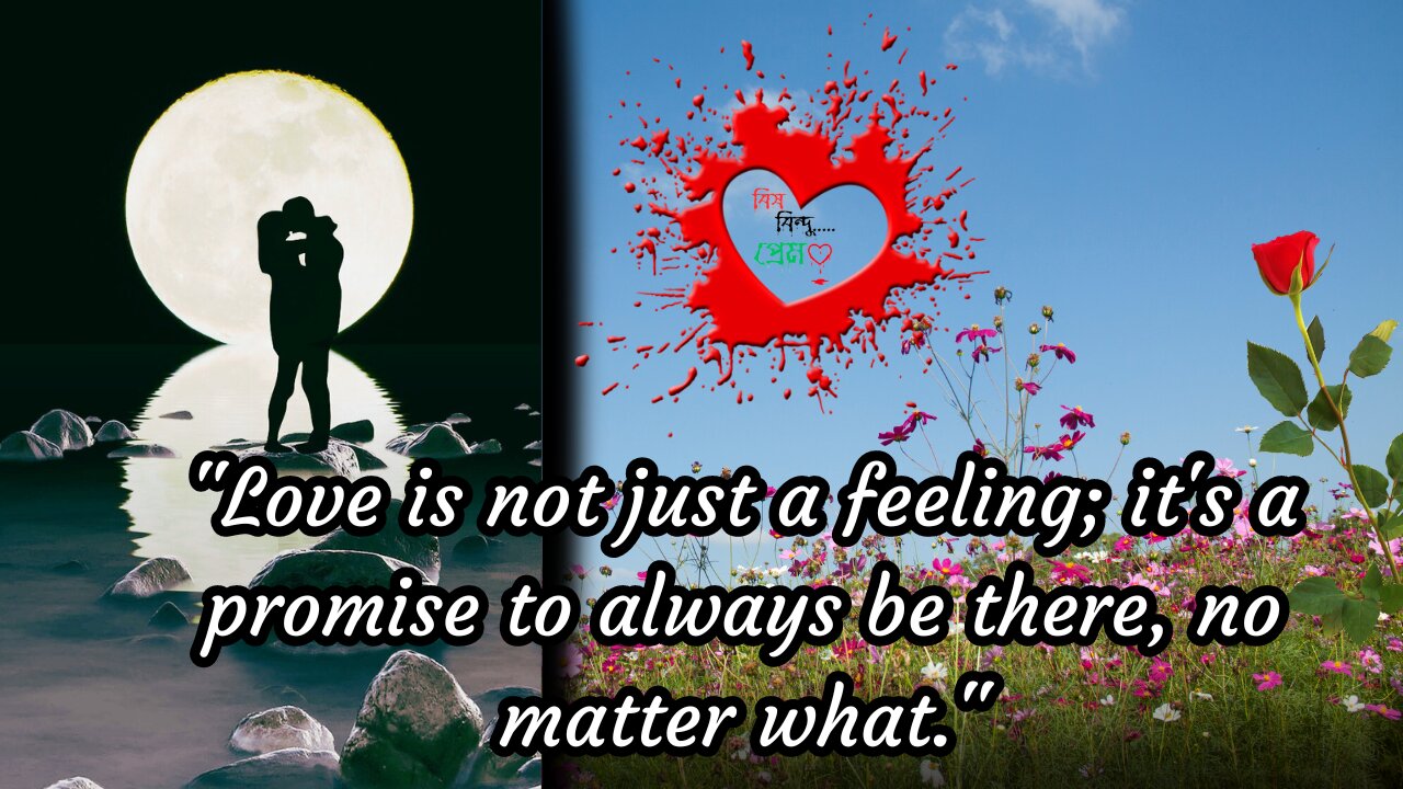 Love is not just a feeling; it's a promise to always be there, no matter what