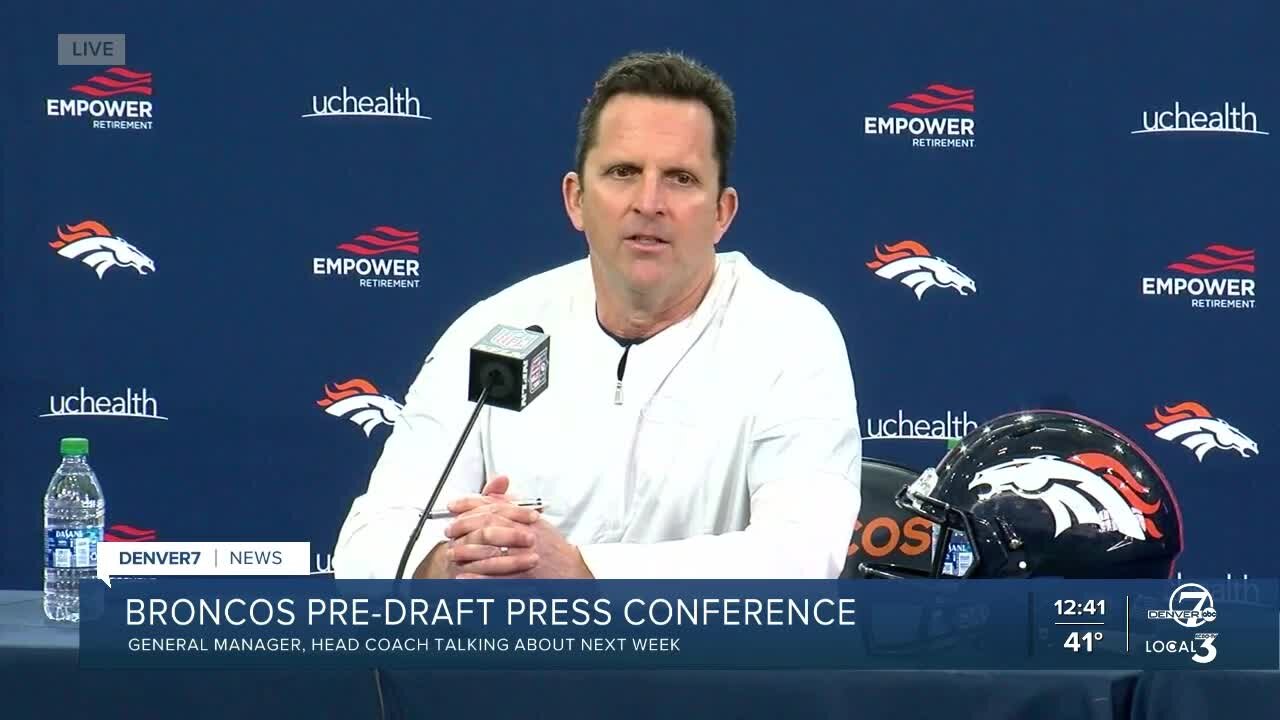 Broncos GM discusses NFL Draft strategy ahead of next week's draft