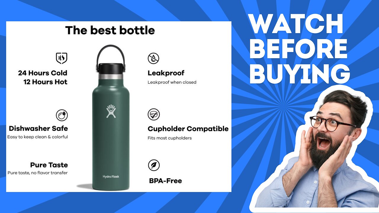 Vacuum Insulated, Dishwasher Safe, BPA-Free, Non-Toxic Hydro Flask Water Bottle