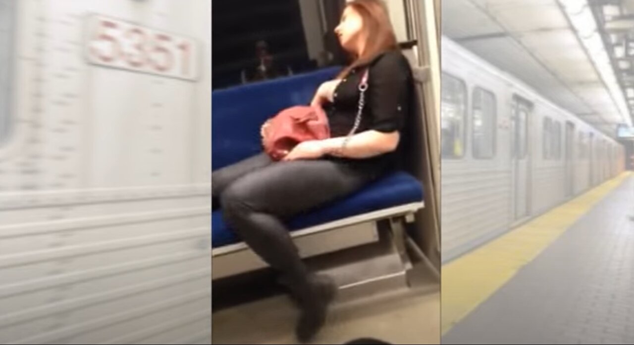 VAXXED💉 woman transforms into Possessed DEMON & attacks man on Edmonton subway!