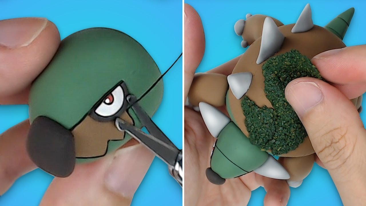 Making Pokemon figurines out of Clay - Torterra! Grass/Ground Pokemon | Clay Art