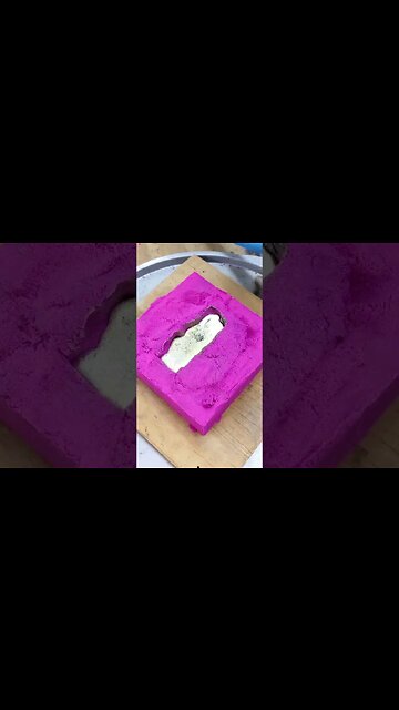 Chocolate Bunny metal Casting with Kinetic Sand #shorts #shortsfeed