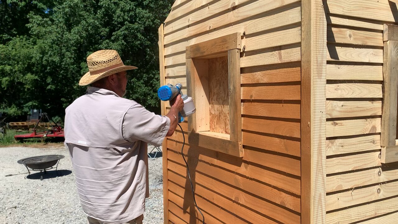 Day 4 - Staining the Custom Built Kids Playhouse