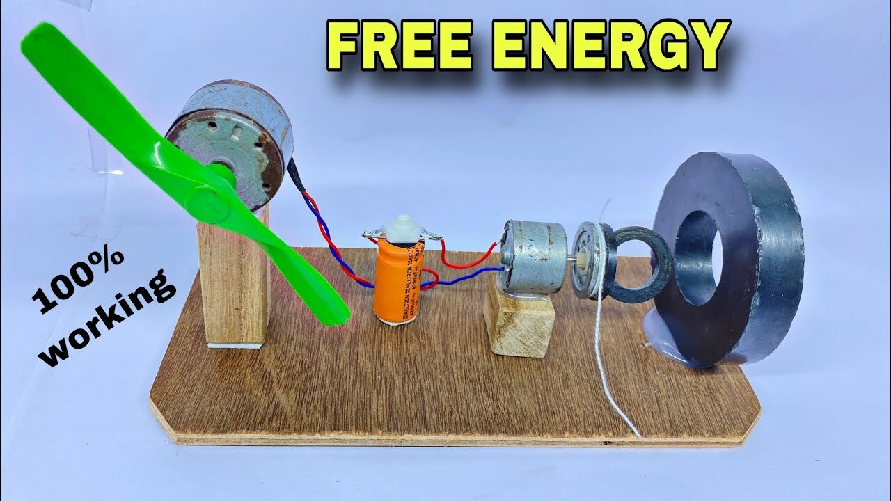 Free Energy Generator With Two Dc Motor Free Electricity Big Magnetic Motor Dynamo