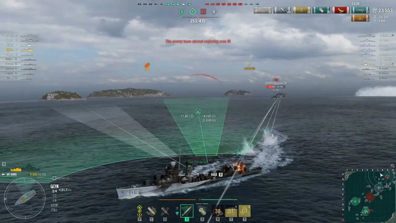 Sims — American special premium Tier VII destroyer.