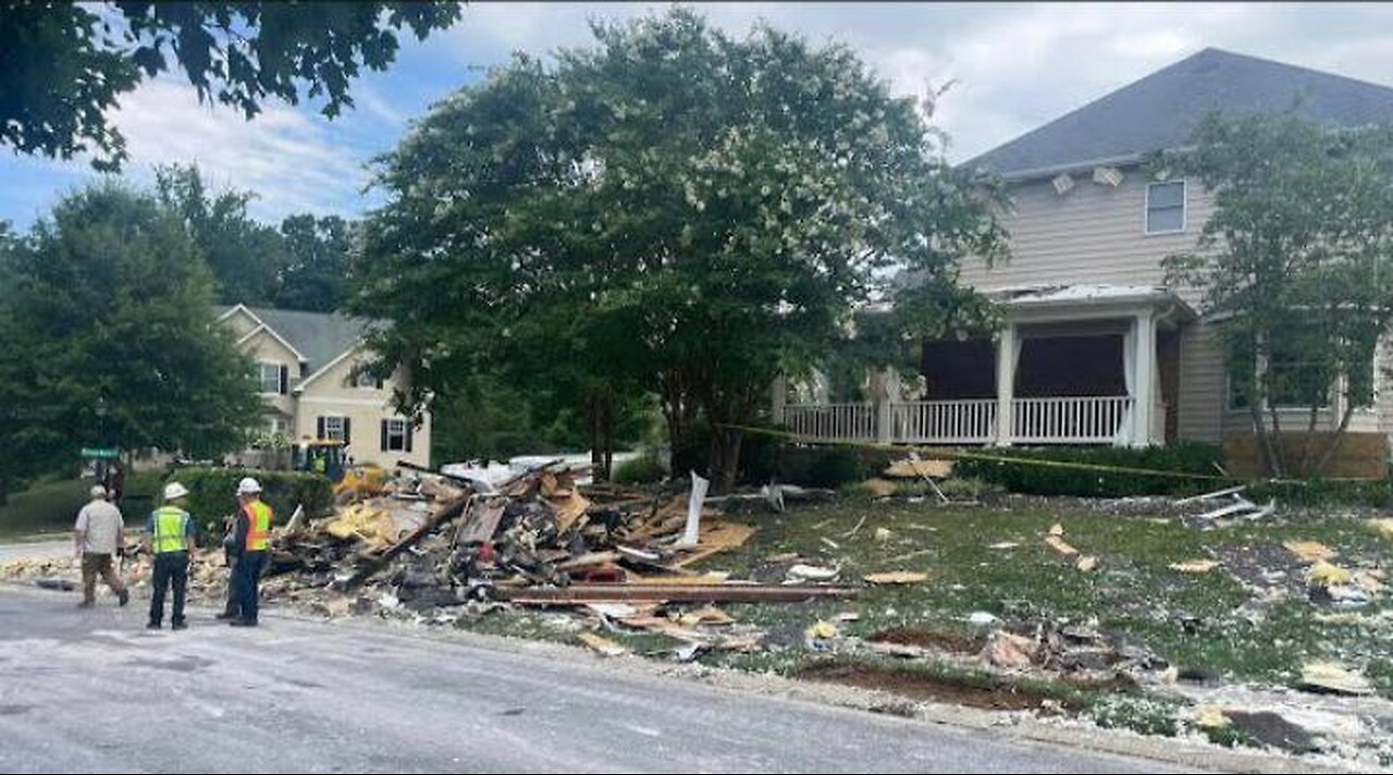 Drone video shows devastation after apparent home explosion _ USA TODAY