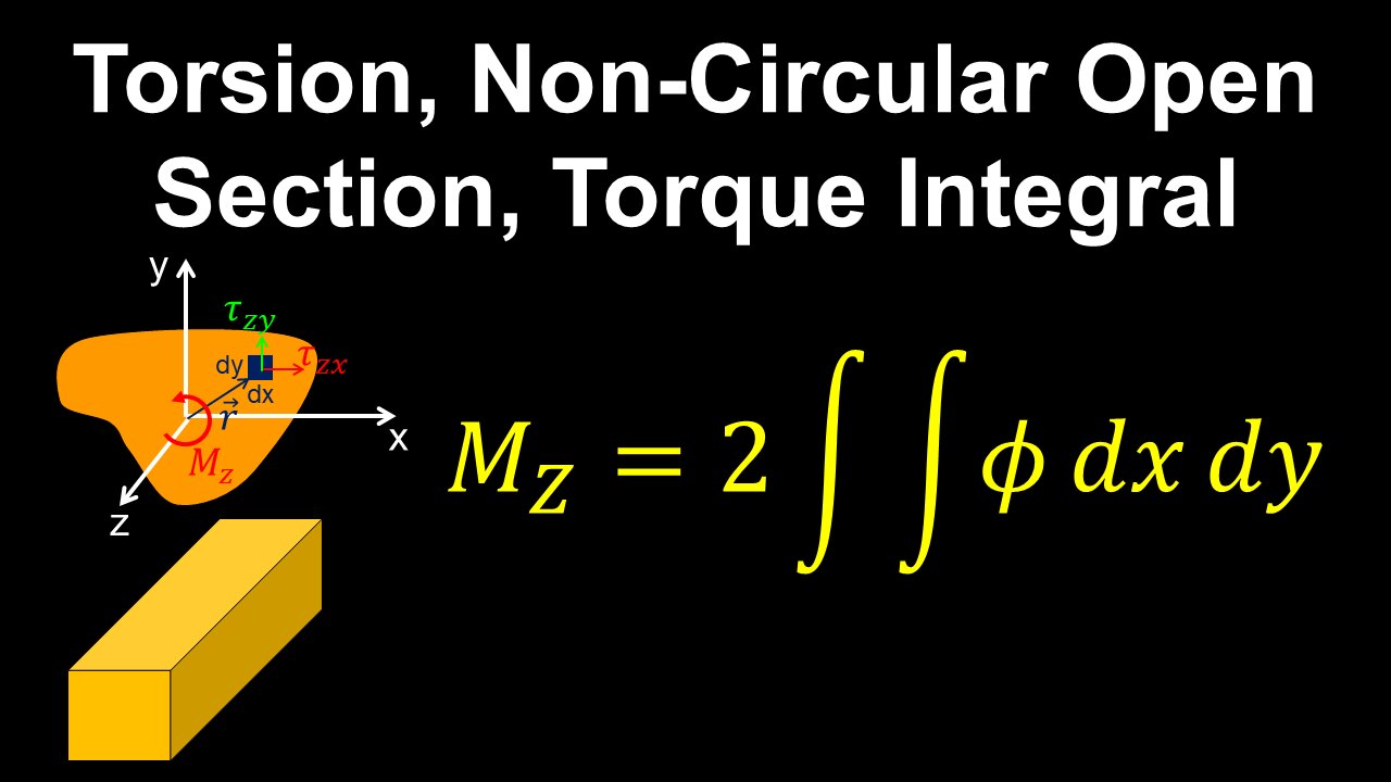 Torsion, Non-Circular Open Sections, Torque Integral - Engineering