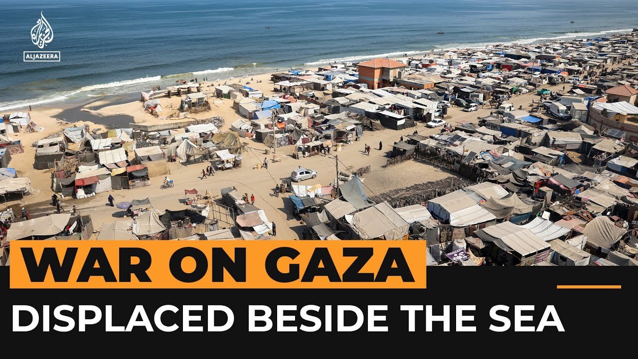 Palestinians in Gaza forced to shelter at the edge of the sea | Al Jazeera Newsfeed