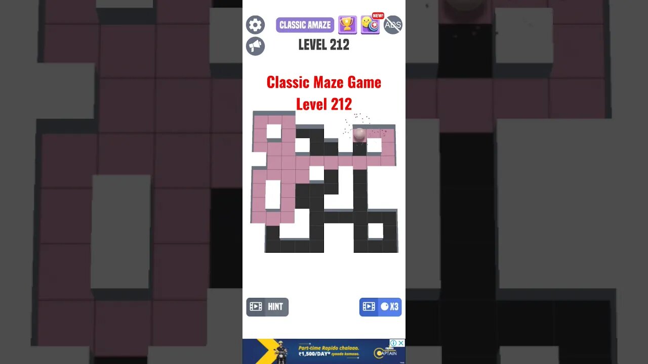 Classic Maze Game Level 212. #shorts