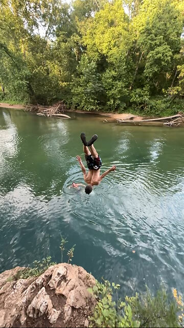 Backflip From Cliff into River