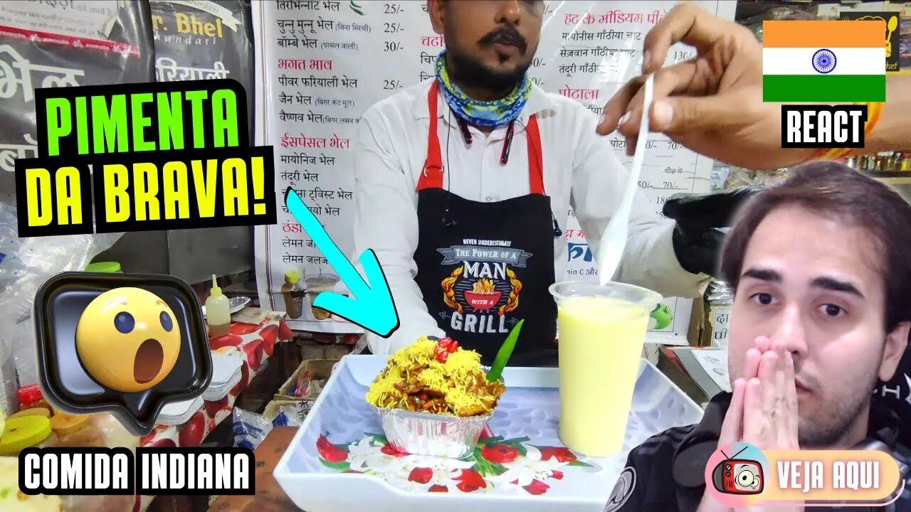 Essa RECEITA INDIANA É PURA PIMENTA! Reagindo a COMIDAS DE RUA INDIANAS | Veja Aqui Reacts