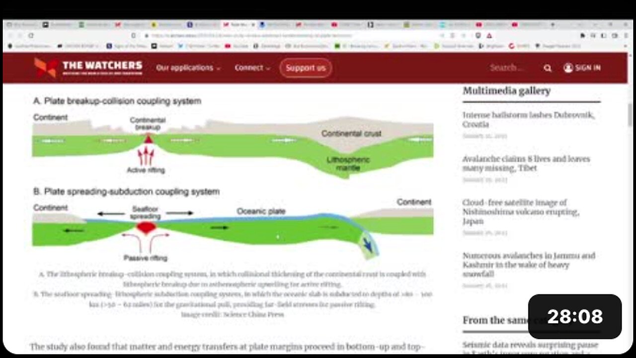 stopping of rotation and reversing of the direction of Earth’s core