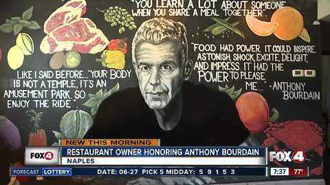 Naple sRestaurant Owner Pays Tribute to Anthony Bourdain