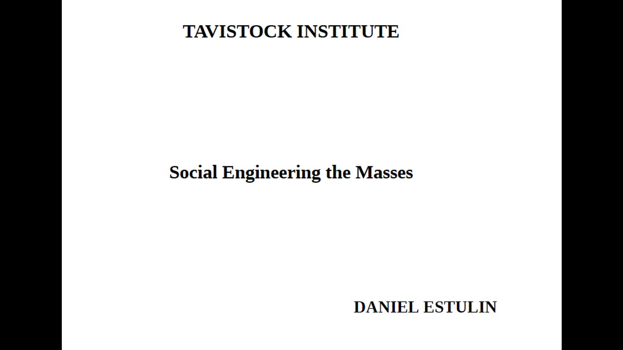 Dialect-intel: A beginning into social conditioning and Tavistok