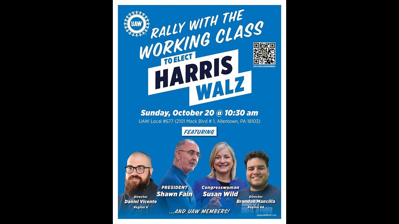 UAW rally to elect Harris Walz but actual members are split