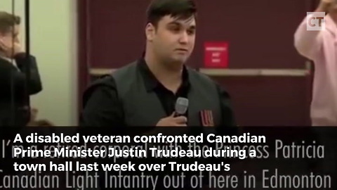 Canadian Vet Confronts Trudeau at Town Hall