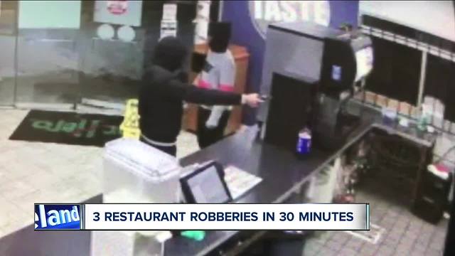 Three Cleveland restaurants robbed in 30 minutes