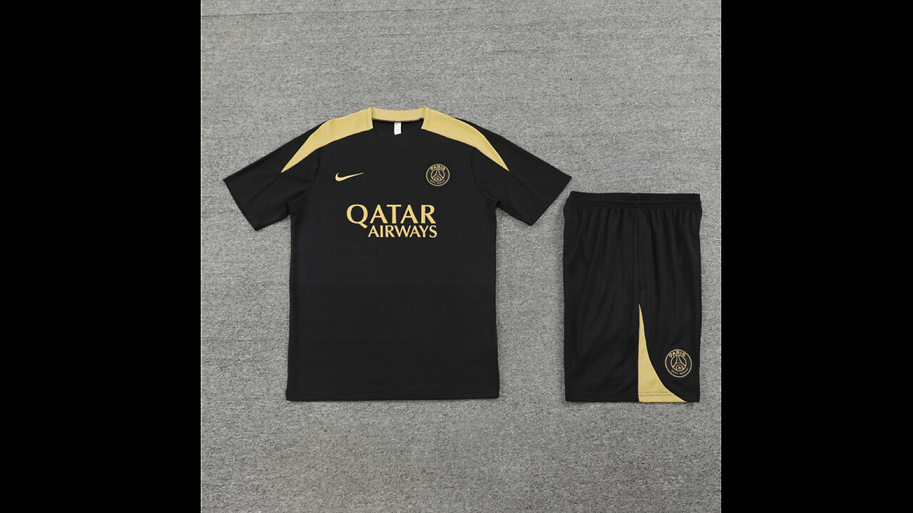 👉🏻⚽️ 2024/25 PSG Adult Black Short Sleeve Training Kit