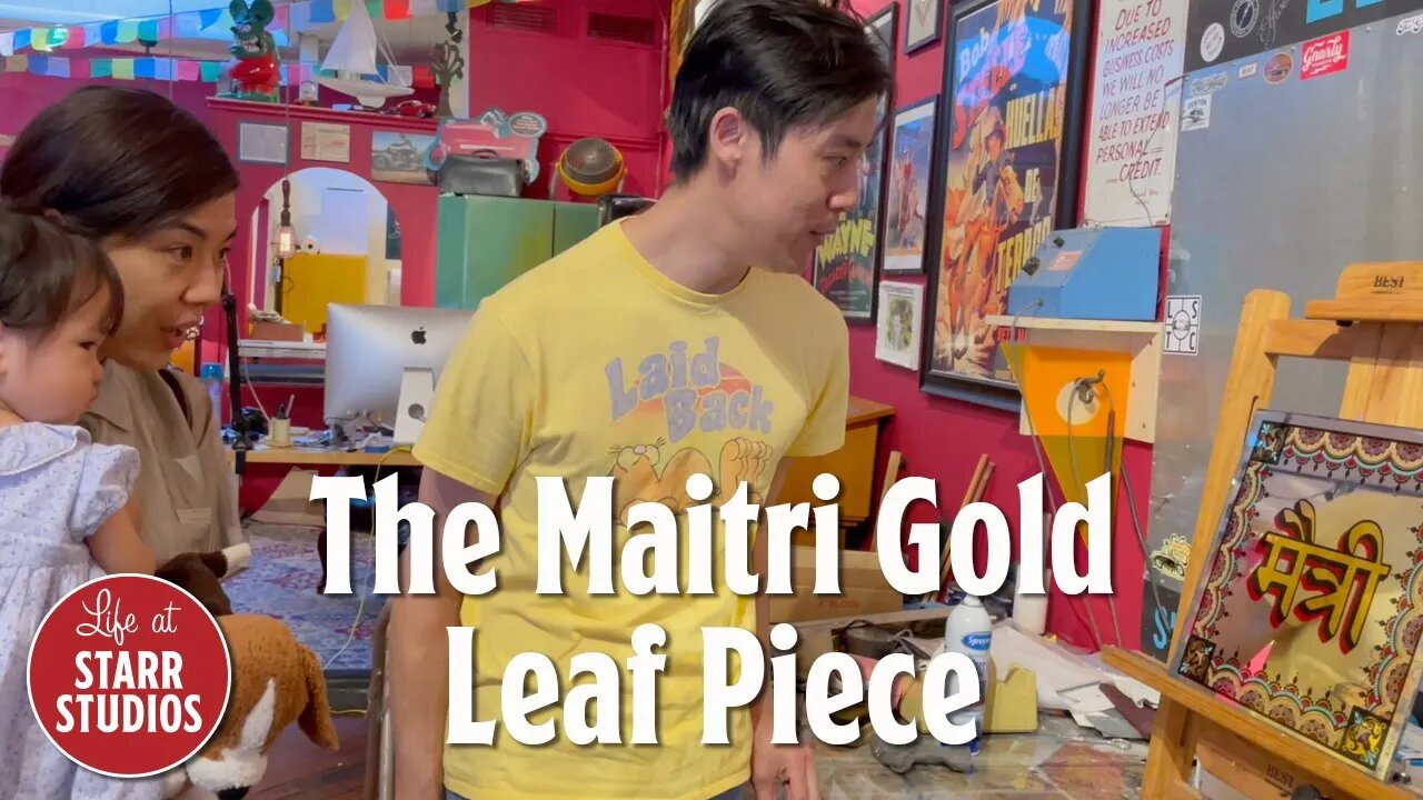 Making The Maitri Gilded Glass Piece: Maitri Sanskrit Art on Glass