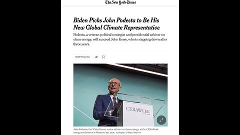 Podesta's New Climate Role, Will the Climate Crisis Merge with the UFO Narrative? (Substack)