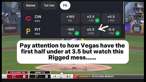 Rigged Pittsburgh Pirates vs Cincinnati Reds first half under 8/22/24/ | HOW OBVIOUS CAN IT GET ???