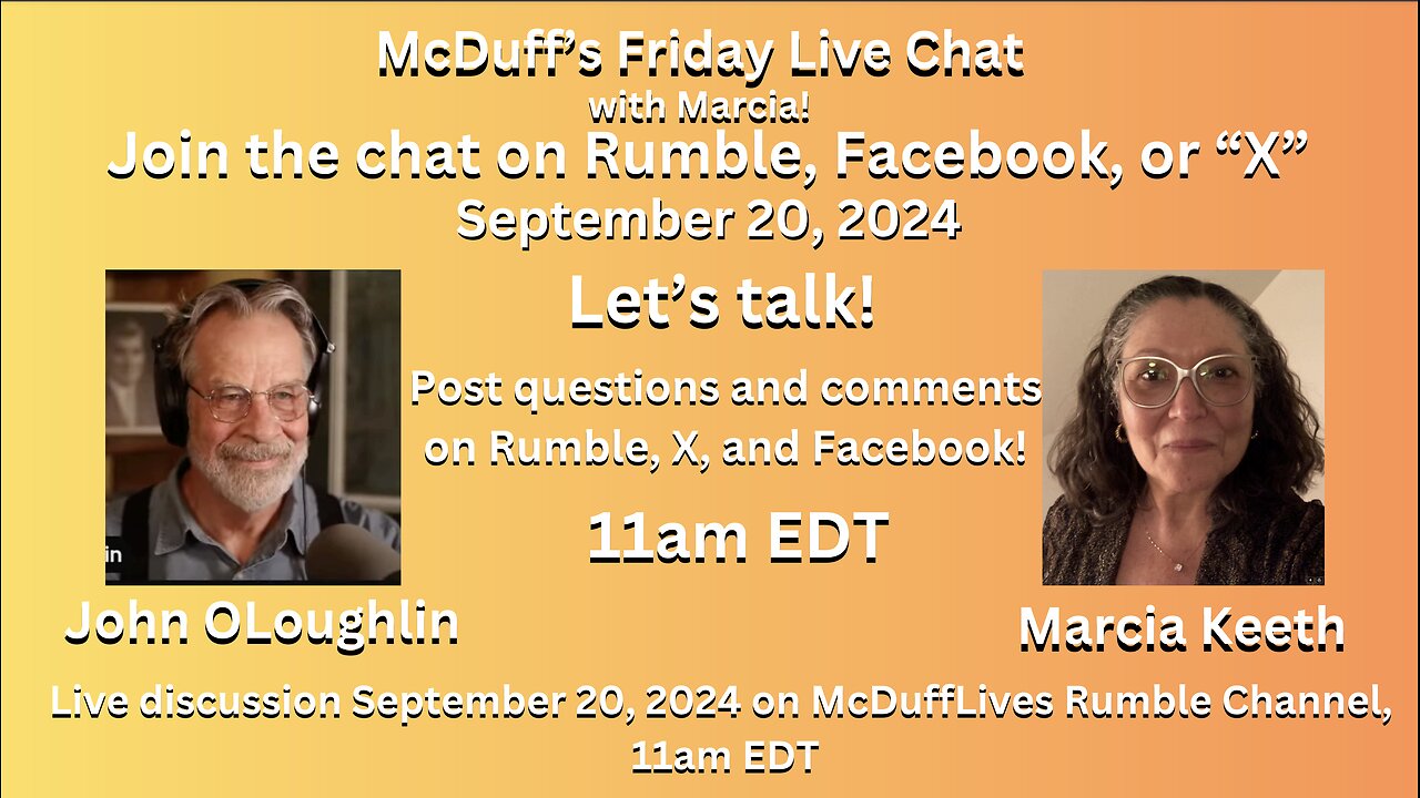 McDuff's Friday Live Chat, September 20, 2024