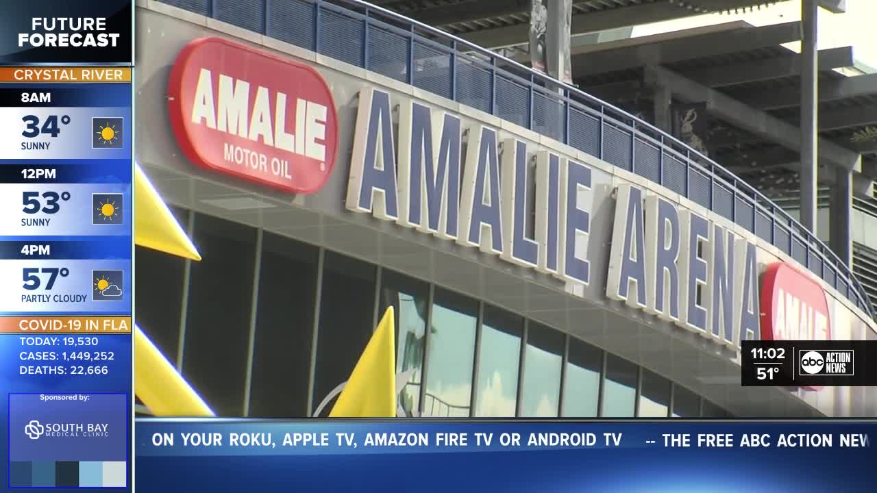 No fans at Amalie Arena