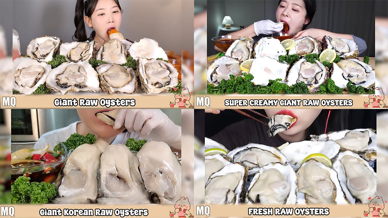 MUKBANGERS VS. FOOD | GIANT RAW OYSTERS | MUKBANG ASMR😋