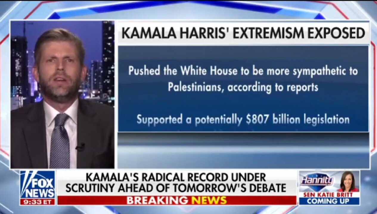 ERIC TRUMP - GOES ON A RANT ABOUT KAMALA HARRIS